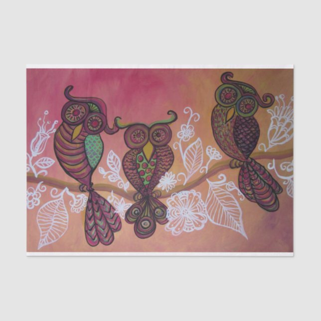 papel seda de tres búhos (Anverso)