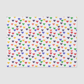 Papel seda decorativo de los corazones coloridos