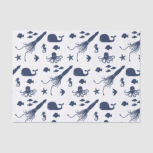 Papel seda del animal del océano