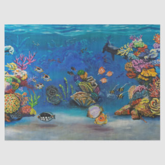 Papel seda del arrecife de coral de 7 mares