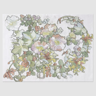 Papel seda del arte de las flores del Hollyhock y