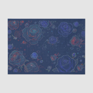 Papel seda del azul del zafiro de los rosas del