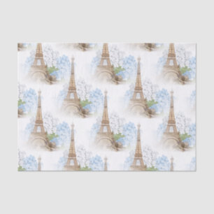 Papel seda del blanco del Hydrangea del azul de