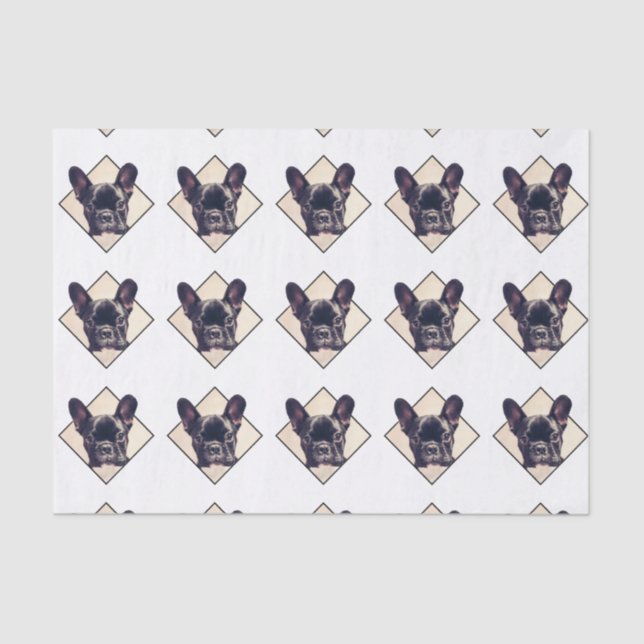 Papel seda del bulldog francés (Anverso)