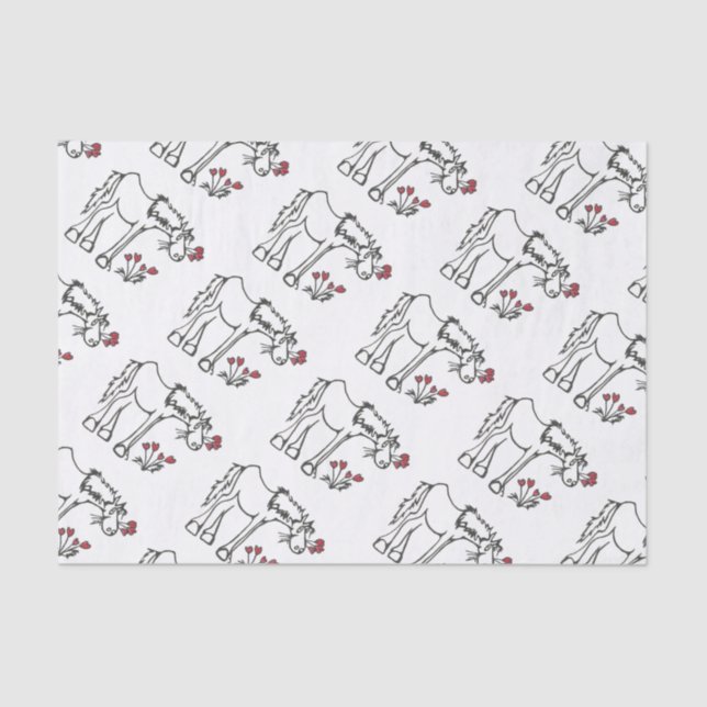 Papel seda del caballo de la tarjeta del día de (Anverso)