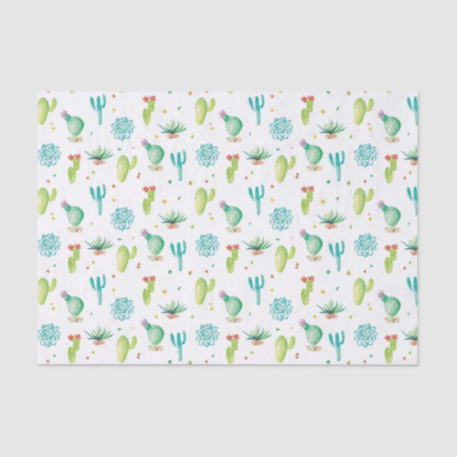 papel seda del cactus de la acuarela (Anverso)