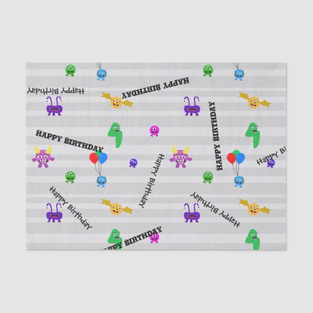 Papel seda del cumpleaños del monstruo (Anverso)