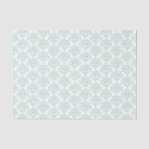 Papel seda del damasco de la verde menta y del