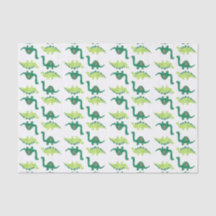 Papel seda del dinosaurio verde