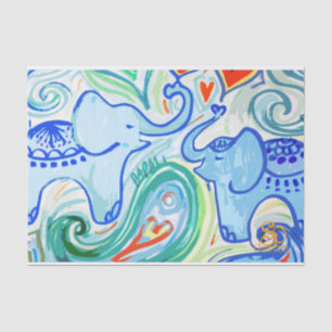 Papel seda del elefante del bebé de la mamá