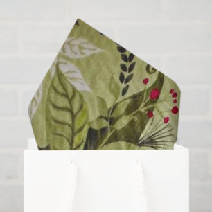 Papel seda del estampado de flores del navidad