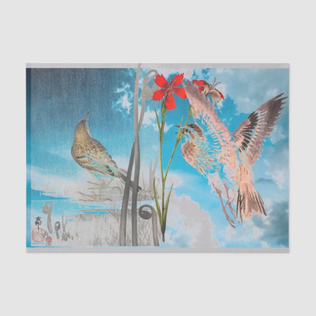 Papel seda del JAPONÉS del GORRIÓN (Anverso)