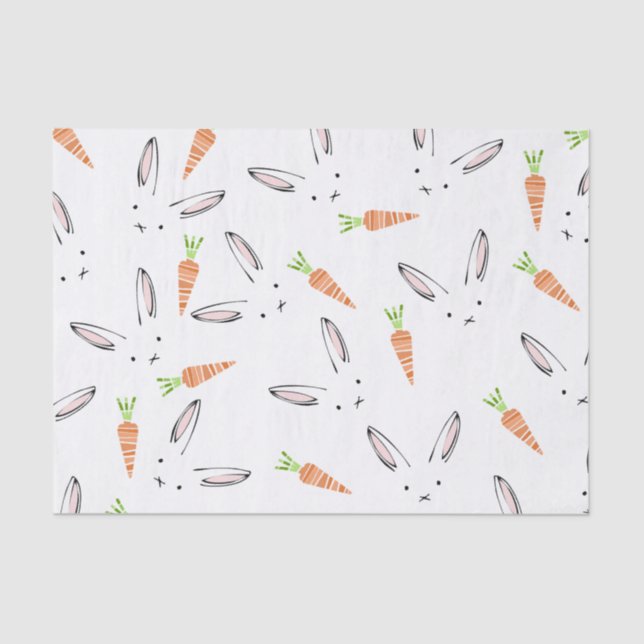 Papel seda del modelo del conejo y de la zanahoria (Anverso)
