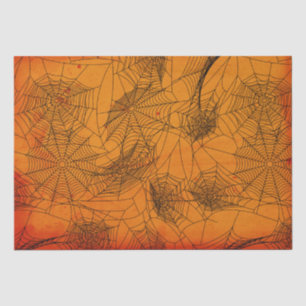 Papel seda del naranja del modelo del Web de araña