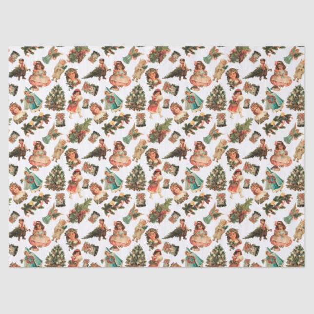 Papel seda del navidad del Victorian (Anverso)