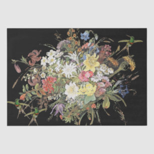 Papel seda del ramo de las flores de los pájaros