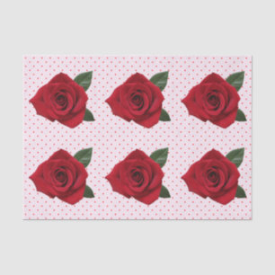 Papel seda del regalo de los lunares del rosa rojo