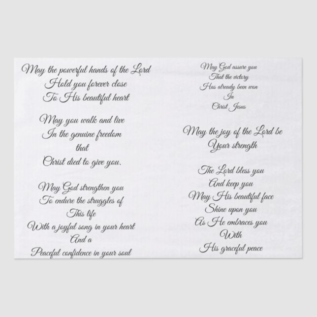 Papel seda del rezo de Decoupage (Anverso)