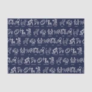 Papel seda del Rótulo del zodiaco (azul)