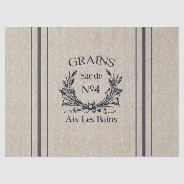 Papel seda del saco del grano de la arpillera del (Anverso)