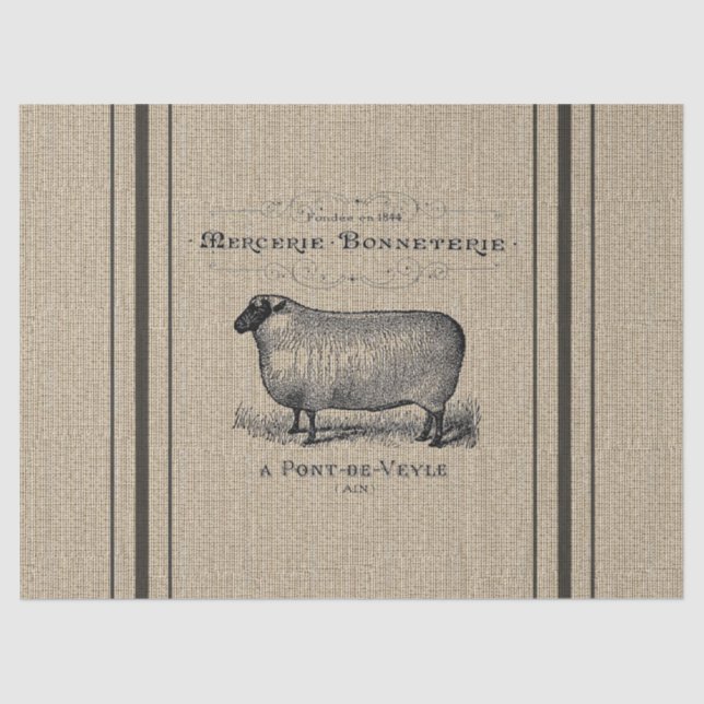 Papel seda del saco del grano de las ovejas (Anverso)