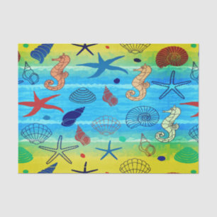 Papel seda del tema de los Seashells de los