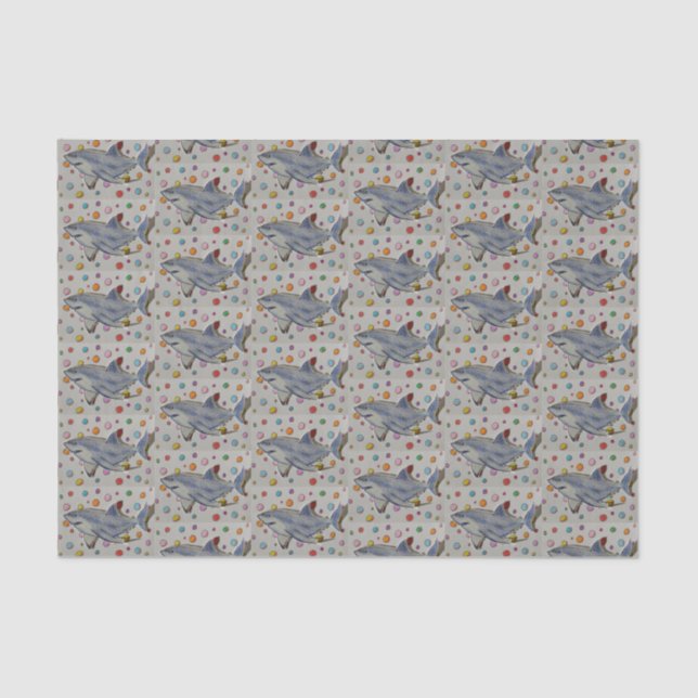 Papel seda del tiburón y de los lunares (Anverso)