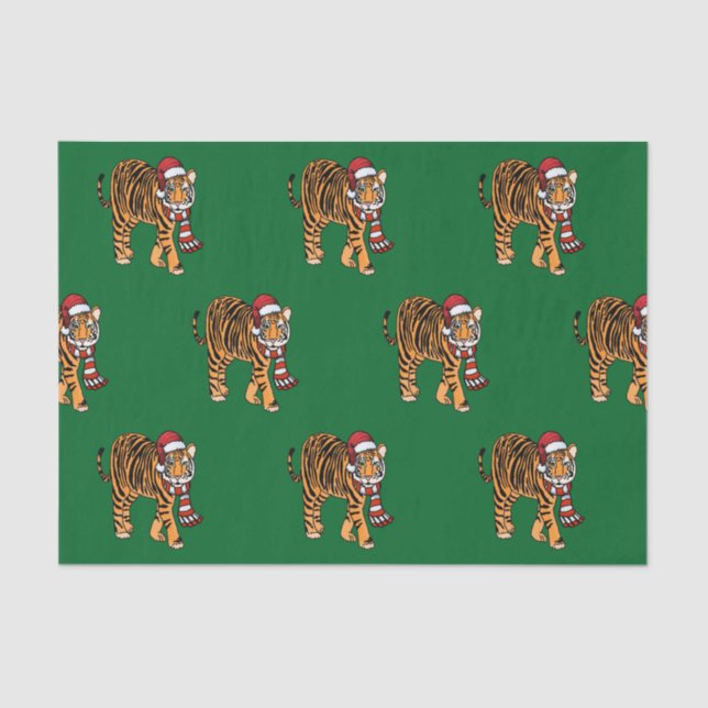 Papel seda del tigre del navidad (Anverso)