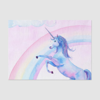 Papel seda del unicornio de la acuarela