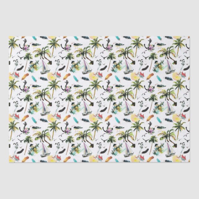 Papel seda del verano del mar (Anverso)