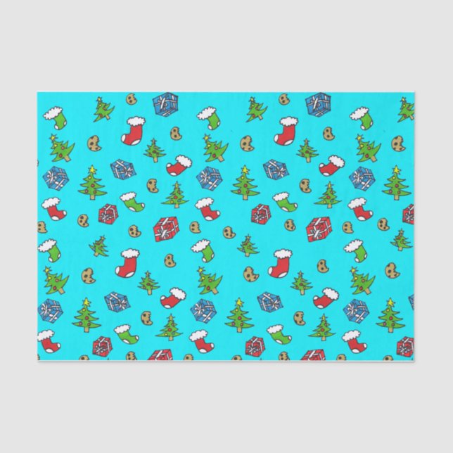 Papel seda dibujado mano del navidad (Anverso)