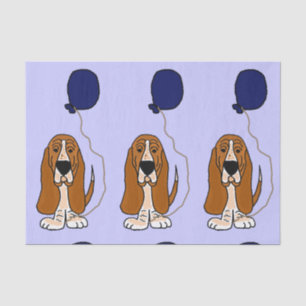 Papel seda divertido del cumpleaños de Basset