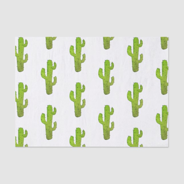 Papel seda espinoso de la impresión del cactus (Anverso)
