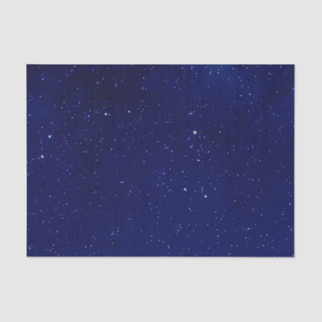 Papel seda estrellado azul profundo del cielo (Anverso)