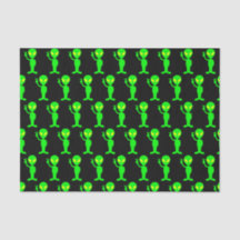 Papel seda extranjero verde/negro de neón