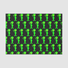 Papel seda extranjero verde/negro de neón