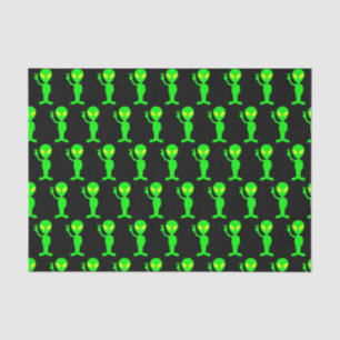 Papel seda extranjero verde/negro de neón