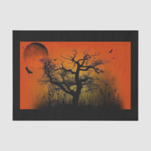 Papel seda fantasmagórico de Halloween del árbol