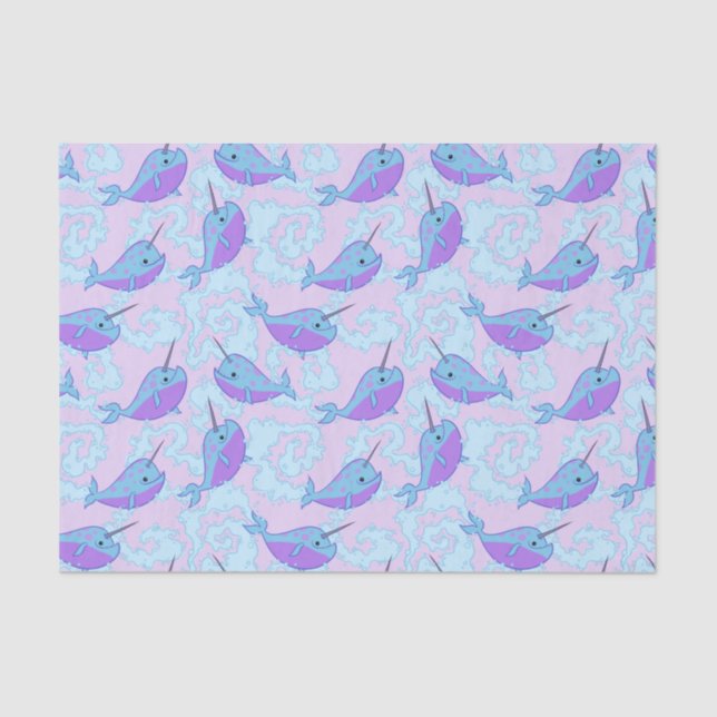 Papel seda feliz del modelo de Narwhal (Anverso)