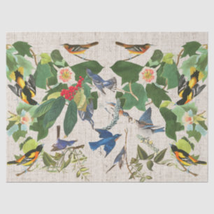 Papel seda floral animal de la fauna de los