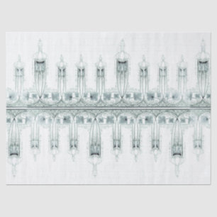 Papel seda floral de la flor de lis de Nouveau del