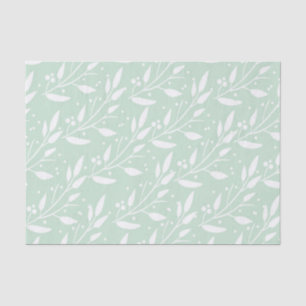 Papel seda floral de la verde menta
