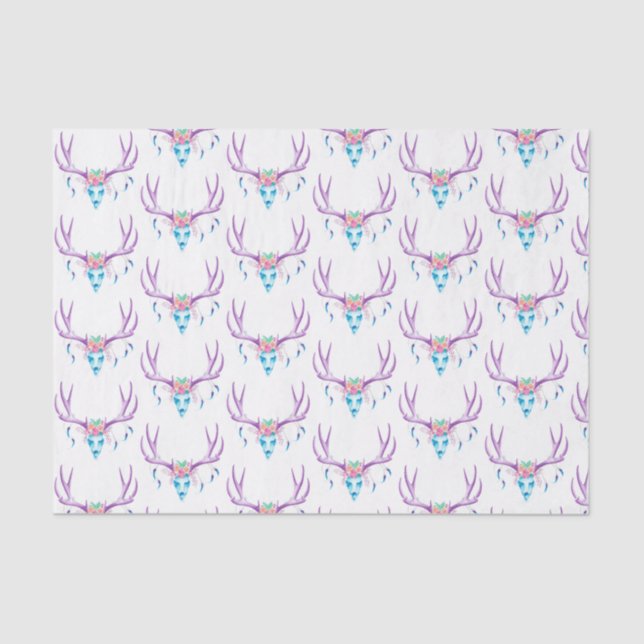 Papel seda floral del cráneo del macho (Anverso)