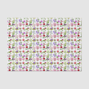 Papel seda floral del jardín francés del país
