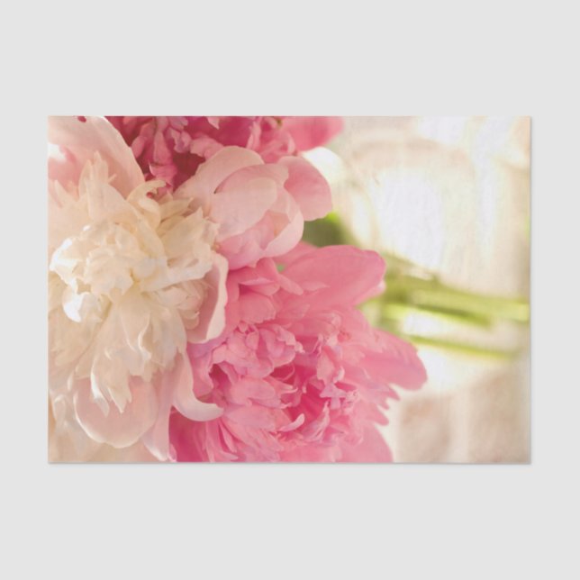 Papel seda floral rosado del personalizado 10lb (Anverso)