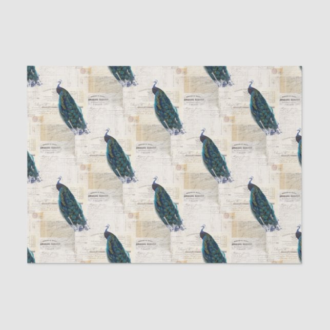 Papel seda francés de las Ephemeras del pavo real (Anverso)