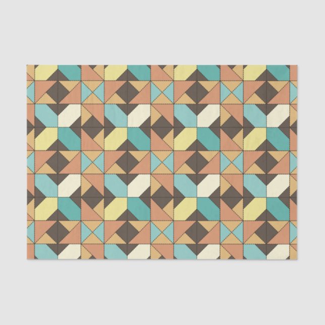 Papel seda geométrico acolchado del modelo (Anverso)