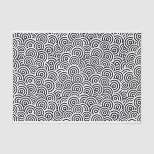 Papel seda geométrico blanco y negro de la