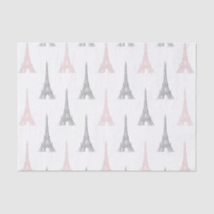 Papel seda gris rosado blanco de la torre Eiffel