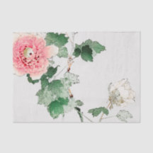 Papel seda japonés de la impresión del Peony